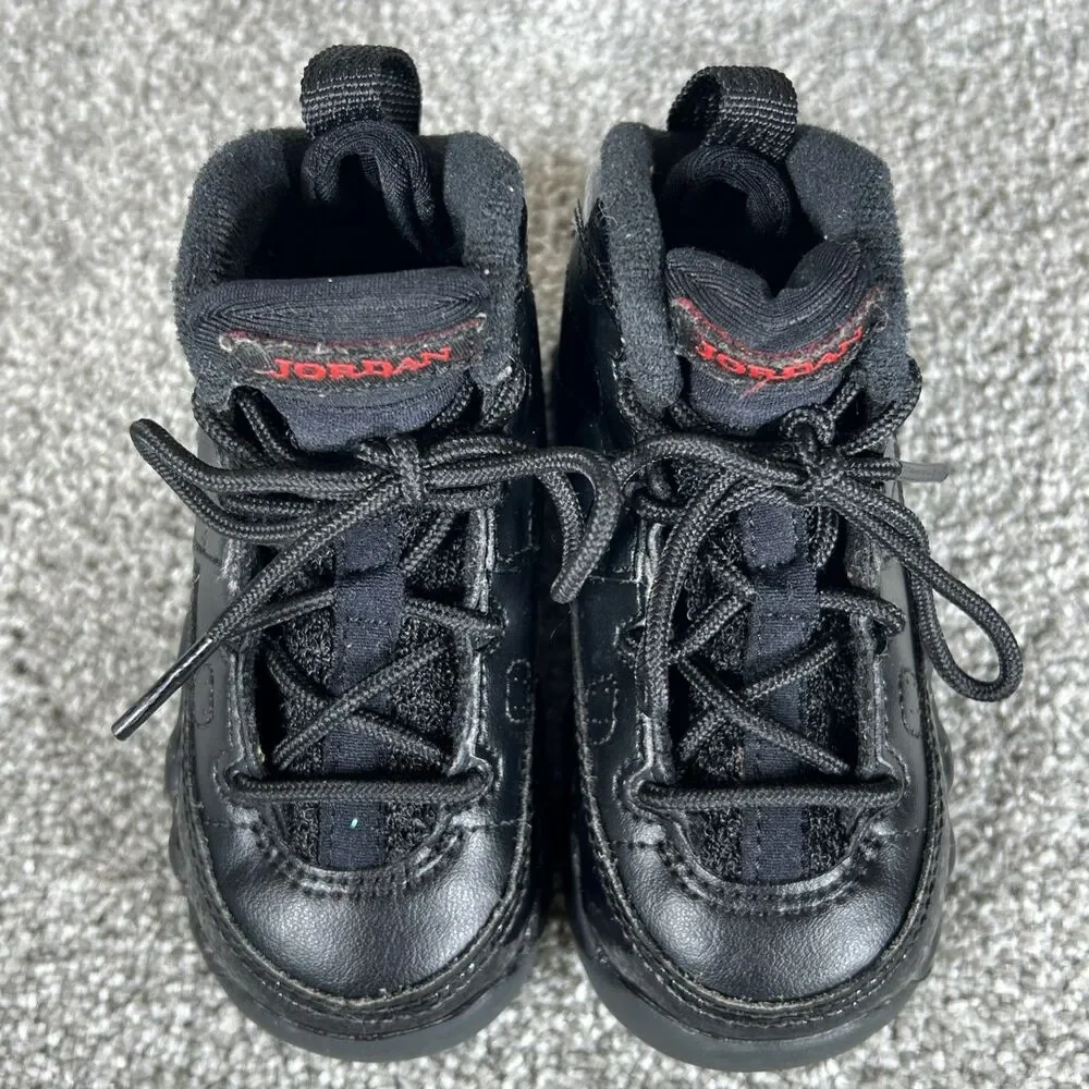 Nike Boys Air Jordan 9 401812-014 Black Basketball Shoes Sneakers Size 5C